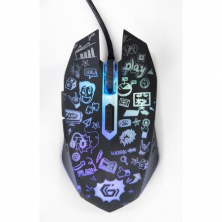 Mouse Optic Gembird MUS-6B-GRAFIX-01, USB, Black-White [1]