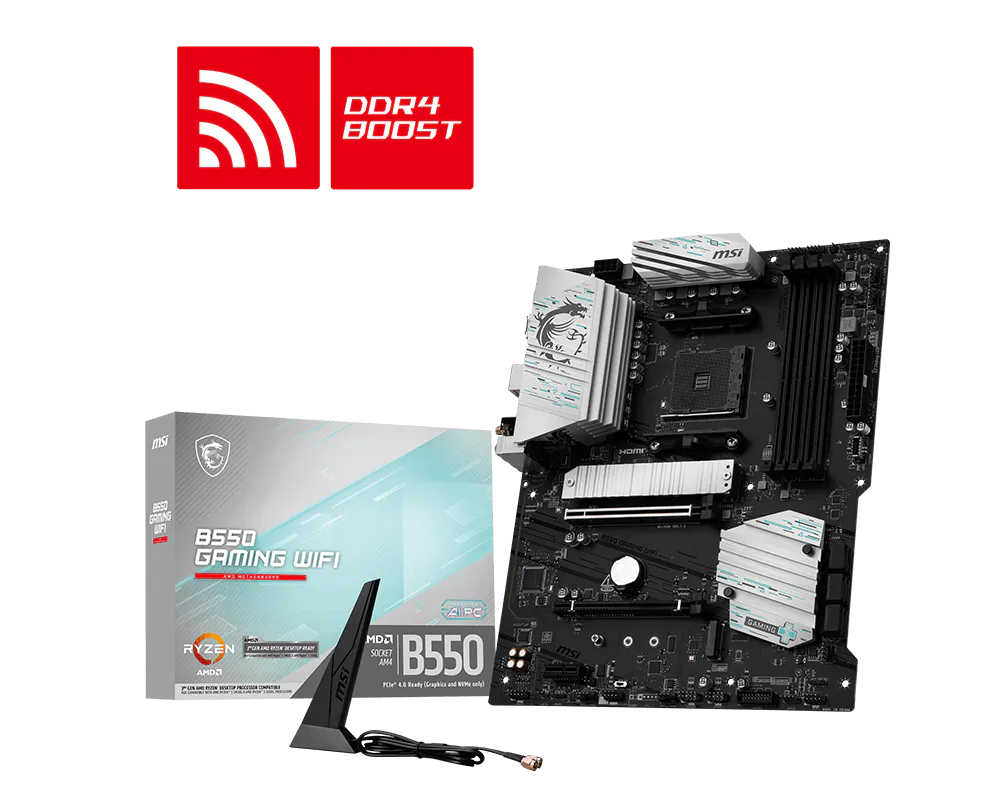 Componente - Placa de baza MSI B550 GAMING WIFI, Socket AM4, ATX (B550 GAMING WIFI) - MSI