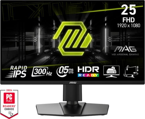 Monitoare - Monitor de gaming MSI MAG 255PXF, 24.5 inch Rapid IPS, FHD, 300Hz, 0.5ms, 2x HDMI, DP, Pivot (MAG 255PXF)