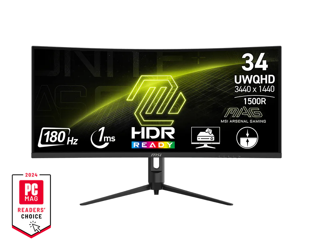 Monitoare - Monitor MSI MAG 342CQR E2, 34 inch VA Curbat 1500R, UWQHD, 180Hz, 1ms, 2x HDMI, DP, Negru (MAG 342CQR E2) - MSI