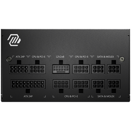 MSI MAG A750GL PCIE5, 750W, 80 Plus Gold, ATX Form Factor, 100~240 Vac Input Voltage, 47Hz ~ 63Hz Input Frequency, 120 mm Fan, 140 x 150 x 86mm, Active PFC, OCP, OVP, OPP, OTP, SCP, UVP, ATX, 2xEPS, 4 [1]