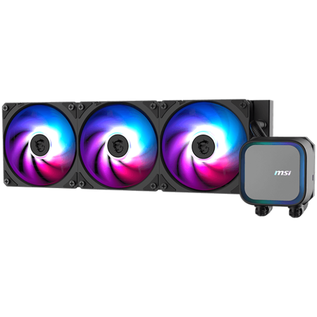 MSI MAG CORELIQUID A13 360, 3x120mm Pre-installed ARGB Daisy Chain Fans, Replacable Top Cover, Copper Base Intel LGA 1700/1851, AMD AM5/AM4, 3Y Warranty [1]