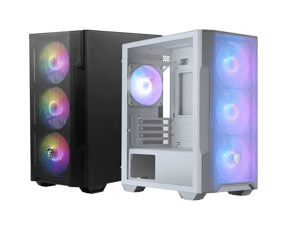 Carcasa PC MSI MAG FORGE M100R, mATX / Mini-ITX, Sticla securizata, Ventilatoare A-RGB incluse, Negru (MAG FORGE M100R) - MSI [0]
