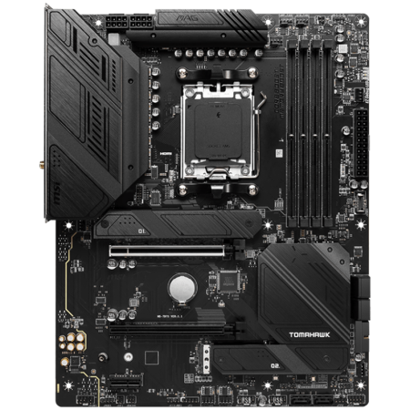 MSI Main Board Desktop MAG B650 TOMAHAWK WIFI (AM5,4x DDR5,HDMI,DP,2x PCI-E x16,1x PCI-E x1,3xM.2,6xSATA 6G,6x USB 2.0,6x USB 3.2 Gen1 Type A,3x USB 3.2 Gen2 Type A,1x USB 3.2 Gen2 Type C,1x USB 3.2 G [1]