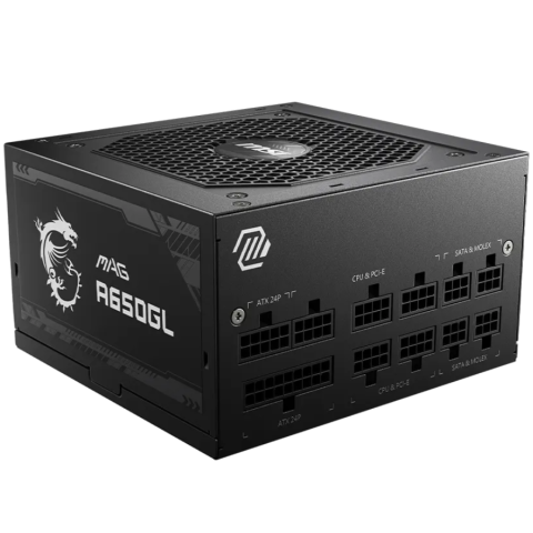 Cabluri & Adaptoare - MSI Power Supply MAG A650GL, EU, 650W, Fully-Modular, 80 Plus Gold, Color Box, Pallet packing,7Y Warranty