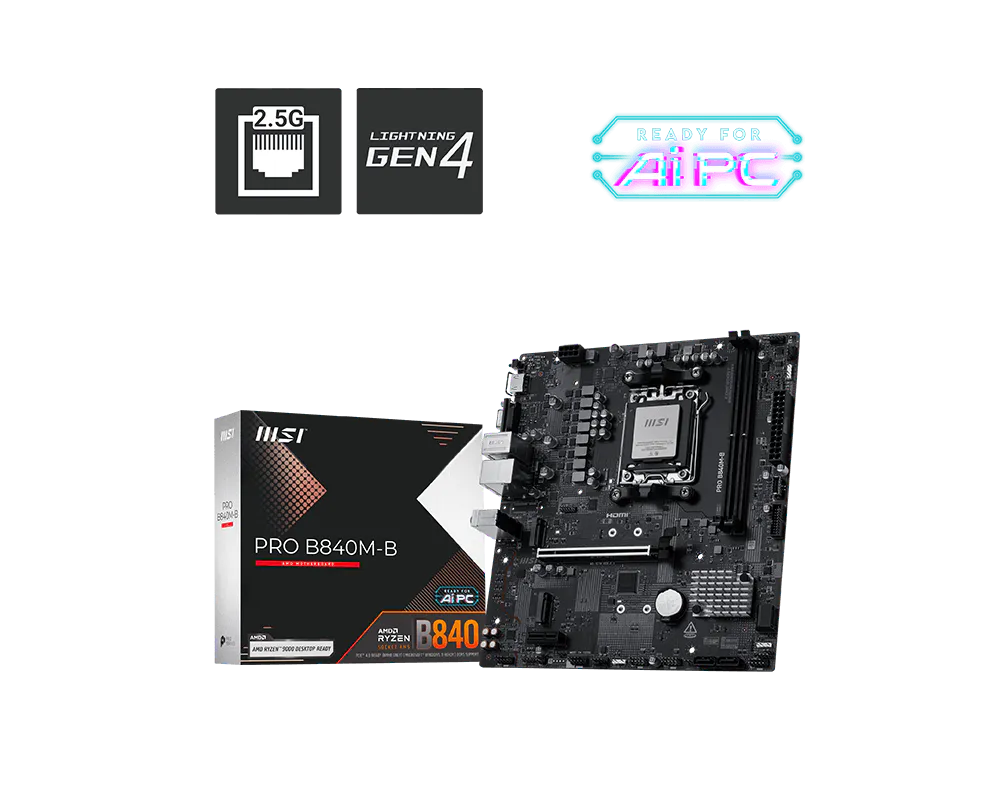Placi de baza - Placa de baza MSI PRO B840M-B AM5 mATX (PRO B840M-B) - MSI