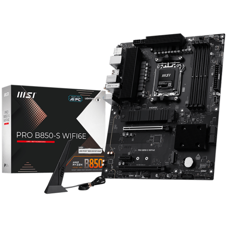 Placi de baza - MSI PRO B850-S WIFI6E, ATX, Socket AM5, 4x DDR5 Dual Channel up to 8200(OC)MHz, 2x PCIe x16 slot, 2x M.2 slot, 4x USB 5Gbps, 3x USB 10Gbps, 1x USB 10Gbps Type-C, HDMI, DP, 7.1 HD Audio, 2.5G LAN, WiFI