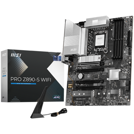 Import - MSI PRO Z890-S WIFI, LGA 1851, Dual Channel DDR5 up to 8600(OC)MHz, 4x PCIe x16 slots, 3x M.2 slot, 4xUSB 2.0, 6xUSB 5Gbps A, 1xUSB 20Gbps C,1x HDMI, 1x Type-C DP,1x DP, 2.5GbpsLAN, 7.1 Audio, 3y warr