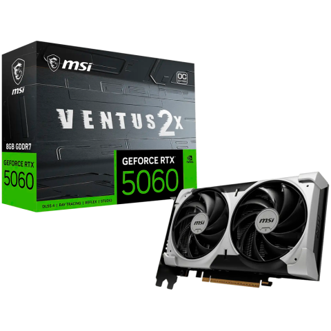 Componente - MSI Video Card NVIDIA GeForce RTX 5060 8G VENTUS 2X OC V1 (8GB GDDR7/128bit, 3xDP, 1xHDMI, PCIe Gen 5 x16, Recommended PSU 550W)