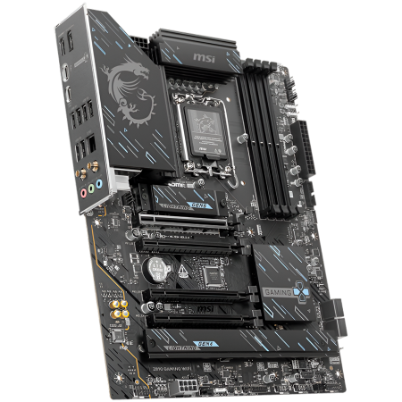 MSI Z890 GAMING WIFI, LGA 1851, Dual Channel DDR5 up to 8800(OC)MHz, 4x PCIe x16 slots, 3x M.2 slots, 6x USB 5Gbps A, 1x USB 20Gbps Type-C, 1x HDMI, 1x Type-C DP, 1x DP, 2.5Gbps LAN, Wi-Fi 7, 7.1 Audi [2]