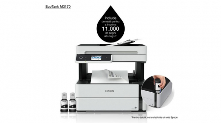 Imprimanta multifunctionala Epson EcoTank M3170, Inkjet, Monocrom, Format A4, Reta, Wi-Fi [2]