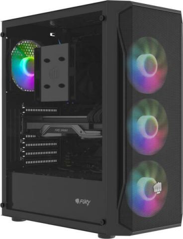 Componente - Carcasa PC Gaming Natec Fury Shobo SH4F RGB Midi Tower neagra (NFO-2154) - NATEC