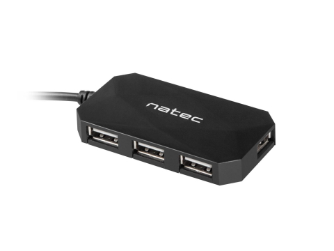 Periferice PC - Hub USB 2.0 Natec Locust, 4 porturi, Negru (NHU-0647)