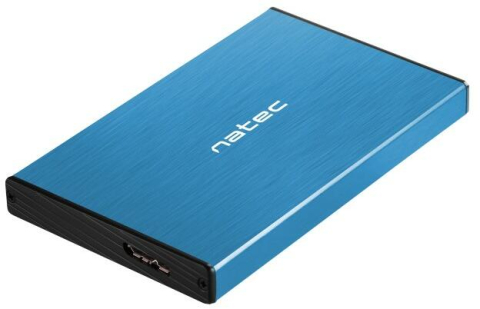 Carcase HDD externe - Rack extern HDD Natec Rhino Go, pentru unități 2.5 inch SATA, USB 3.0, Albastru (NKZ-1280)