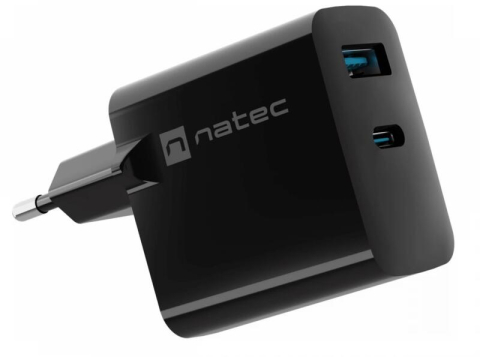 Telefoane - Incarcator de retea USB Natec Ribera GaN 45W negru (NUC-2143) - NATEC