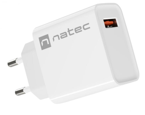 Telefoane - Incarcator de retea USB Natec Ribera 18W alb (NUC-2057) - NATEC