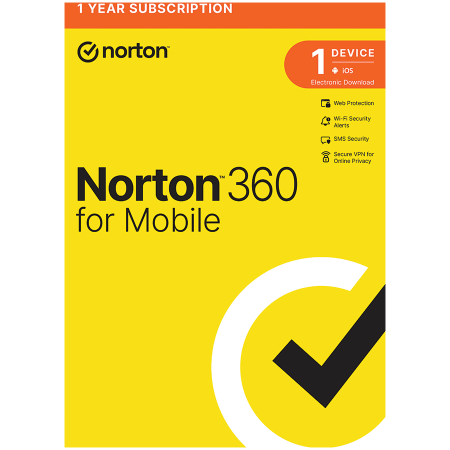 Software - Norton 360 Mobile 1 Device, 1 year, box