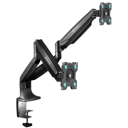 ONKRON Dual Monitor Desk Mount Stand for 13 to 32-Inch LCD LED Monitors up to 9 kg, Black