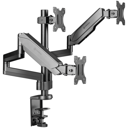 ONKRON Triple Monitor Desk Mount Stand for 13-32-Inch LCD LED Screens up to 8 kg, Black