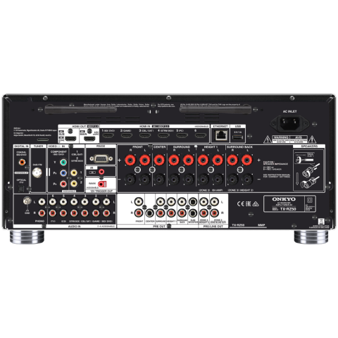 Onkyo TX-RZ50 9.2 -Channel AV Receiver, 180 W/Ch / 6 ohms, Dirac Live, THX® Certified, DTS:X, 8K/4K Ultra HD, Works with Sonos, Black [2]