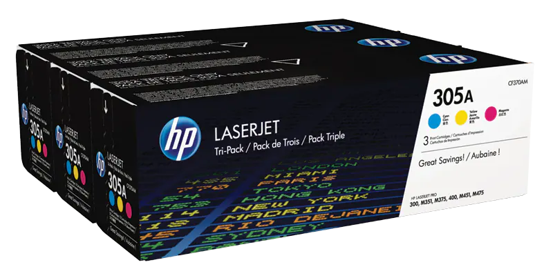 Cartus Toner - Set cartuse toner HP 305A C+M+Y CF370AM