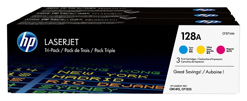 Cartus Toner - Set cartuse toner HP 128A C+M+Y CF371AM