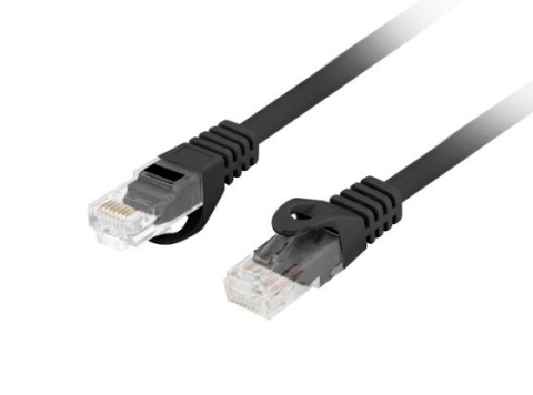 Cabluri retea - Patchcord Lanberg Cat. 6 UTP, LSZH, Cupru 100%, 0.25m, Negru (PCU6-10CU-0025-BK)