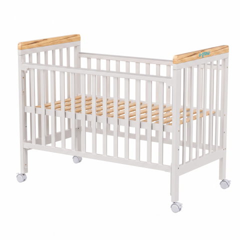 Baby - Patut din lemn bebe, 120x60cm,alb,U-Grow