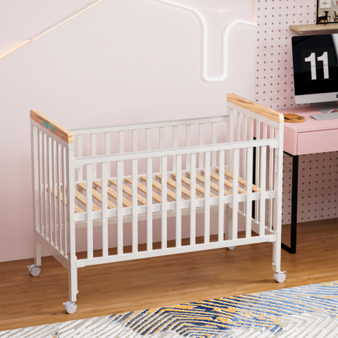 Patut din lemn bebe, 120x60cm,alb,U-Grow [2]