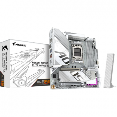 Plăci de baza - Placa de baza Gigabyte B850M AORUS ELITE WIFI6E ICE, AMD B850, Socket AM5, mATX