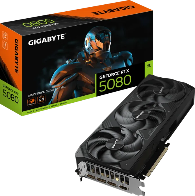Placi video - Placa Video Gigabyte GeForce RTX 5080 WINDFORCE OC V2 SFF 16GB GDDR7 256-bit - GIGABYTE