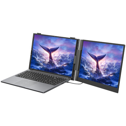 Portable monitor Blackview SCM6 Single Screen 14inch 1920x1080 16:9 LCD 60Hz IPS 178 USB-C 3.1x3 for 13-17.3 inch laptops 332x207x15.6mm Grey Black [1]