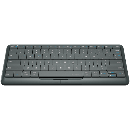 Prestigio Click&Touch 2, wireless multimedia smart keyboard with touchpad embedded into keys, auto-switch between keyboard and touchpad modes, touch multimedia sliders, left and right physical "mouse" [2]