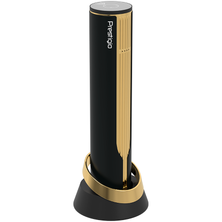 Prestigio Maggiore, smart wine opener, 100% automatic, opens up to 70 bottles without recharging, foil cutter included, premium design, 480mAh battery, Dimensions D 48*H228mm, black + gold color. [2]