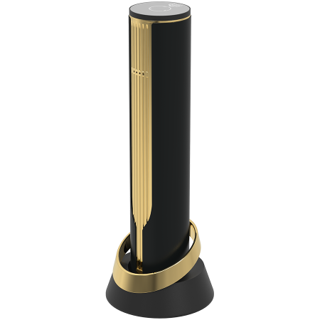 Prestigio Maggiore, smart wine opener, 100% automatic, opens up to 70 bottles without recharging, foil cutter included, premium design, 480mAh battery, Dimensions D 48*H228mm, black + gold color. [1]