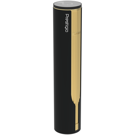 Prestigio Maggiore, smart wine opener, 100% automatic, opens up to 70 bottles without recharging, foil cutter included, premium design, 480mAh battery, Dimensions D 48*H228mm, black + gold color. [8]