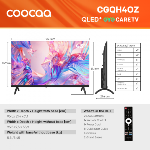 QLED TV FHD 43"(108cm) Coocaa 43CGQH40Z [3]