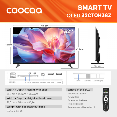QLED TV HD 32"(80cm) Coocaa 32CTQH38Z [3]
