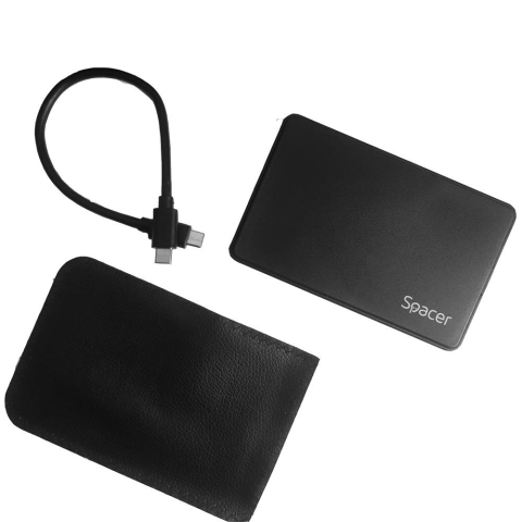 Rack extern HDD/SSD 2.5" Spacer USB-C 3.1 negru [3]
