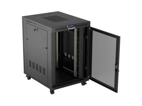 Rack-uri & accesorii rack - Rack podea LANBERG FF01 8022 12BL, 19 inch, 22U, 800x1000 mm, Negru, Usă sticlă, LCD
