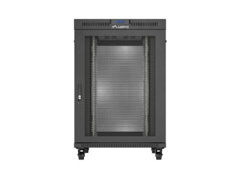 Rack podea LANBERG FF01 8022 12BL, 19 inch, 22U, 800x1000 mm, Negru, Usă sticlă, LCD [3]