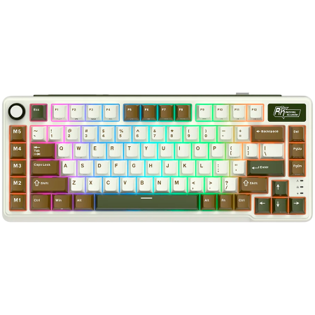 Jocuri si multimedia - ROYAL KLUDGE RK L75 Palm Green Gaming Keyboard Cream switch