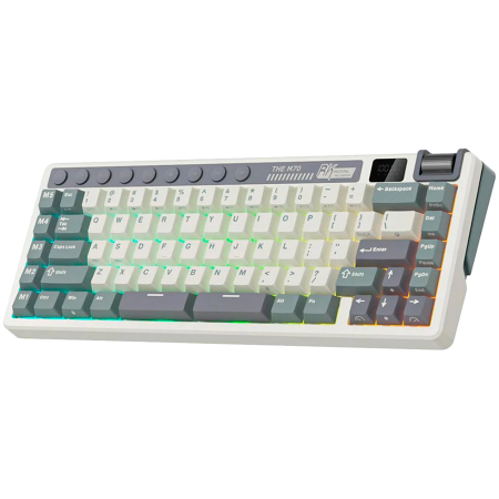ROYAL KLUDGE RK M70 Cyan Purple Gaming Keyboard Cream switch [1]