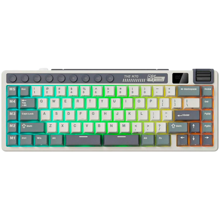 Jocuri si multimedia - ROYAL KLUDGE RK M70 Cyan Purple Gaming Keyboard Beige switch