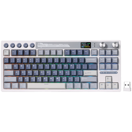 Jocuri si multimedia - ROYAL KLUDGE RK M87 Ocean Blue Gaming Keyboard Cream switch