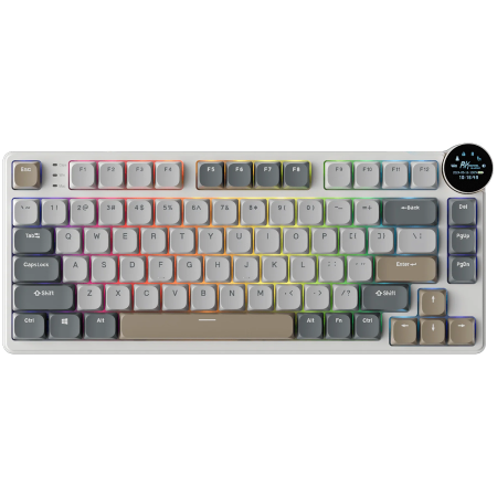 Jocuri si multimedia - ROYAL KLUDGE RK N80 Pearly Dawn Gaming Keyboard Brown switch