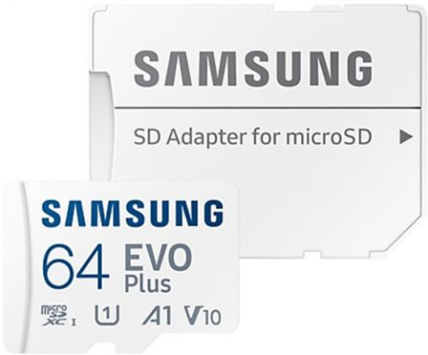 Servere, Storage & NAS - Card de memorie microSDXC Samsung Evo Plus 2024 64GB UHS-I U1 + adaptor SD (MB-MC64SA/EU) - SAMSUNG