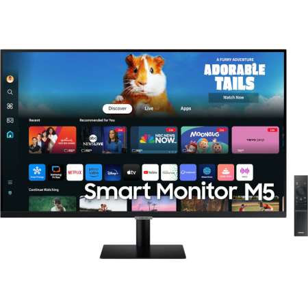 TV - Samsung Smart Monitor M5 LS27DM500EUXDU, 27", Full HD, VA, 60Hz, 4ms, HDR10, Wi-Fi, difuzoare integrate, Tizen OS