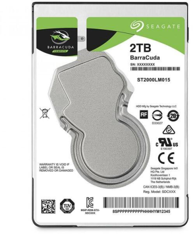 Hard disk intern 2.5 inch Seagate BarraCuda, 2TB, 5400 RPM, 128MB cache, SATA III (ST2000LM015) [1]