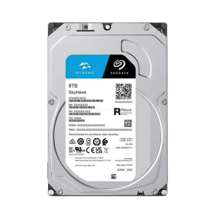 Componente - Hard Disk Surveillance Seagate SkyHawk 8TB, 3.5", SATA III 6Gb/s, 5400RPM, 256MB Cache, CMR, pentru DVR/NVR 24/7 – ST8000VX010